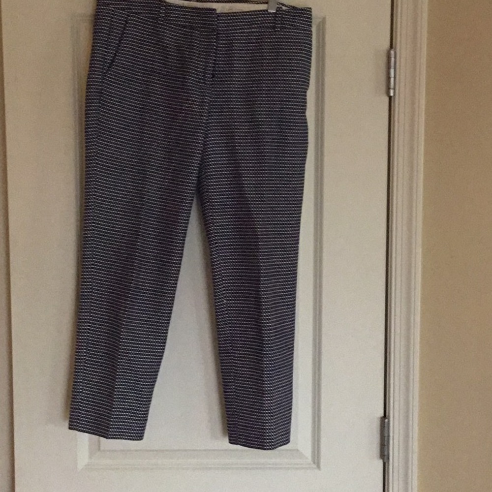 J Crew cropped pant blue tweed